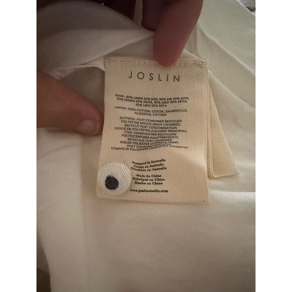 Joslin Dottie Silk Linen Midi Shirt Dress Polka Dot NWT Size 12 - Picture 12 of 15